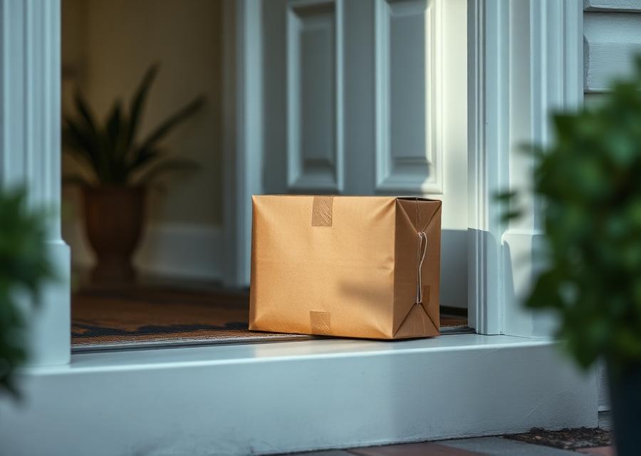 Discreet package delivered to a home doorstep